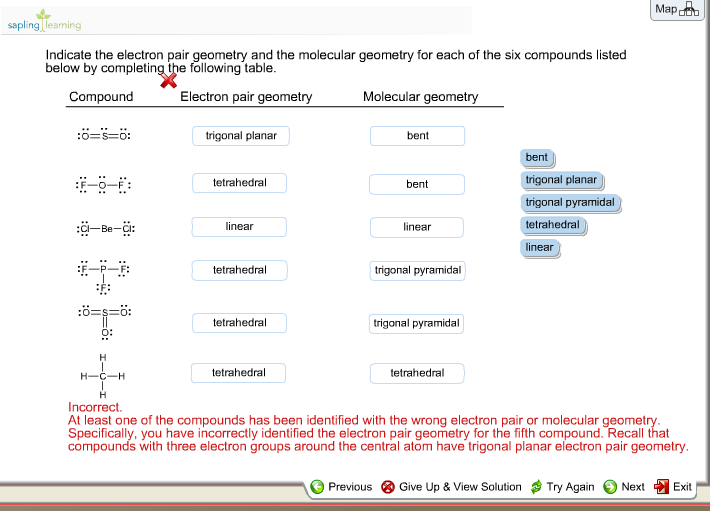 Solved Indicate The Electron Pair Geometry And The Molecu