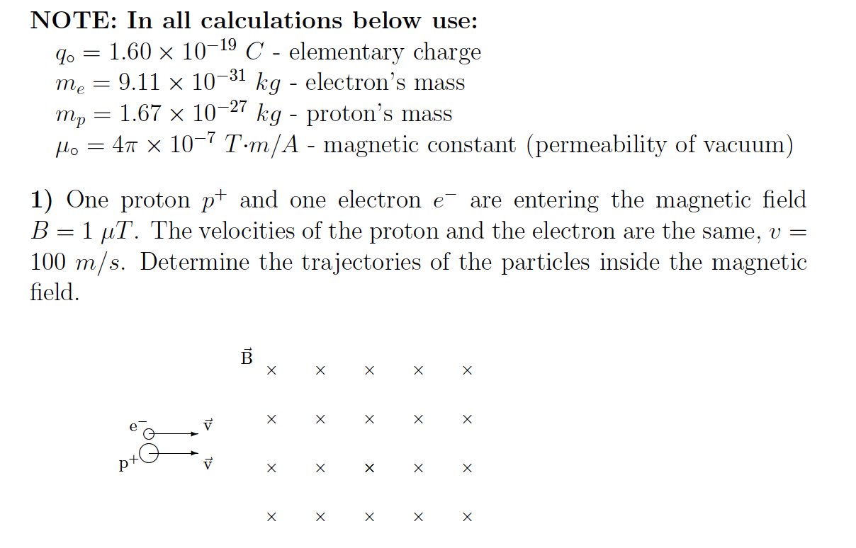 Solved One Proton P And One Electron E Are Entering T Chegg Com