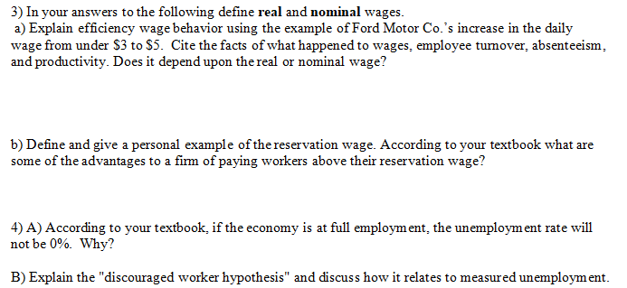 Solved 3 In Your Answers To The Following Define Real An