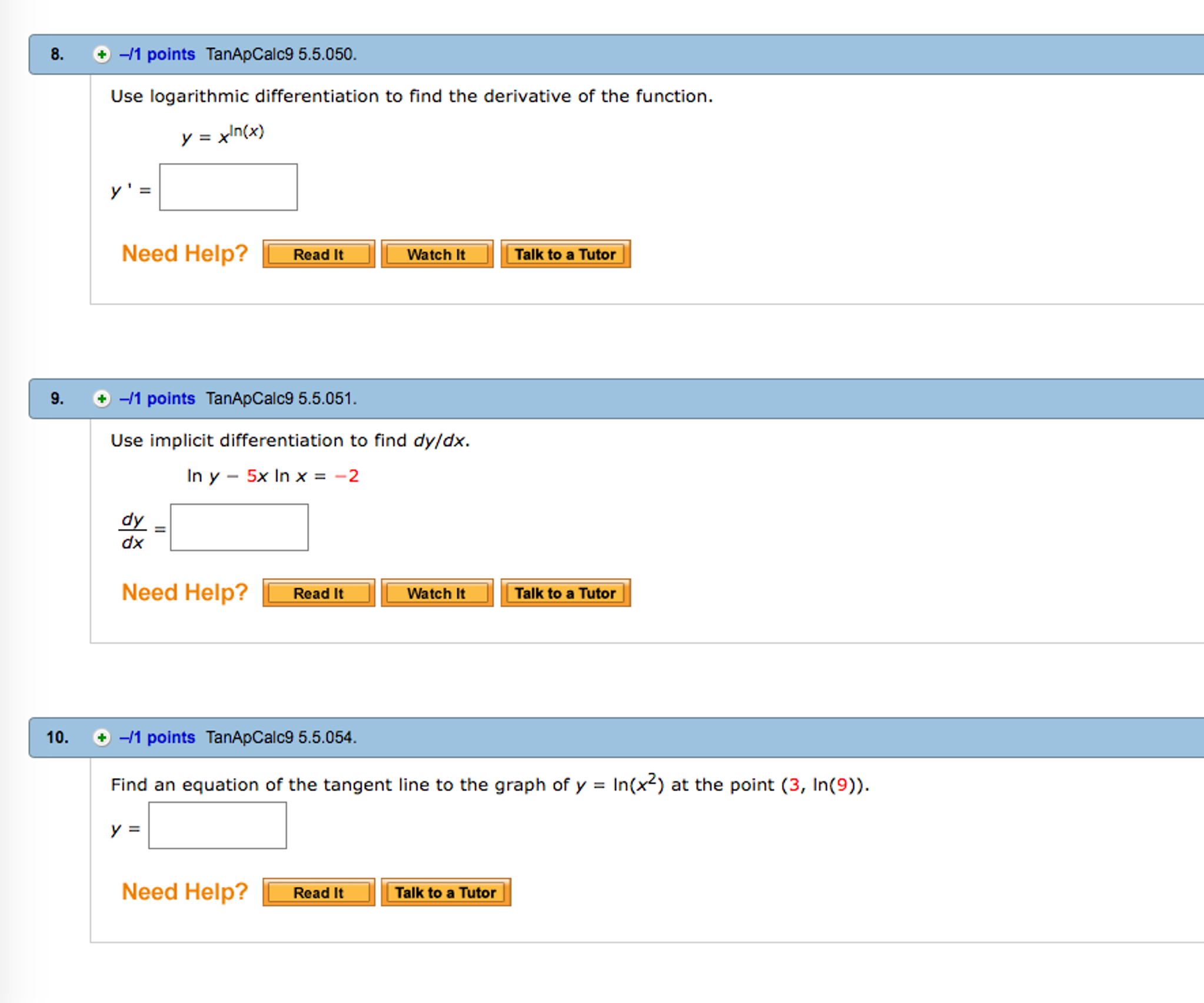 Solved Use Logarithmic Differentiation To Find The Chegg Com