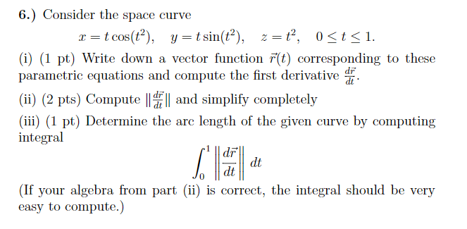 Solved 6 Consider The Space Cu I 1 Pt Write Down A Chegg Com