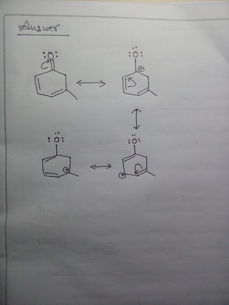 Question & Answer: Draw curved arrows for each of the resonance contributors to indicate electron flow for the..... 1