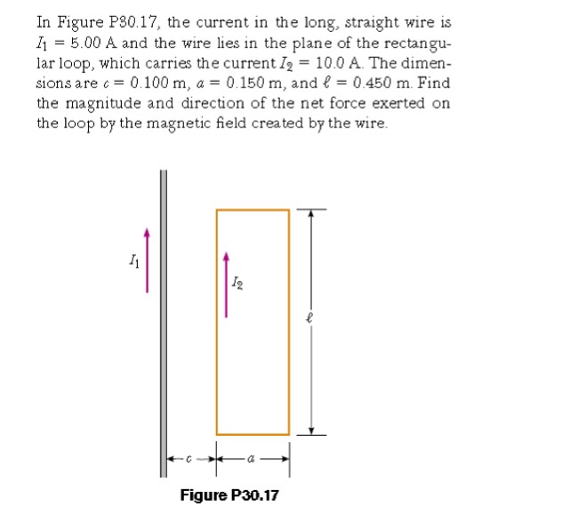 Solved In Figure P30 17 The Current In The Long Straigh Chegg Com