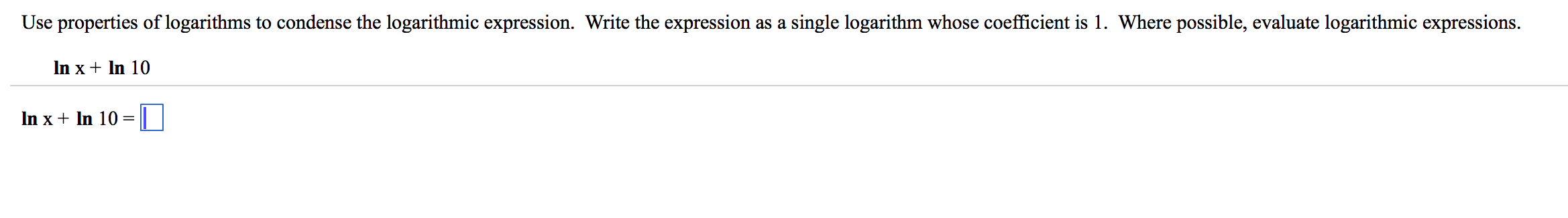 logarithmic condense calculator