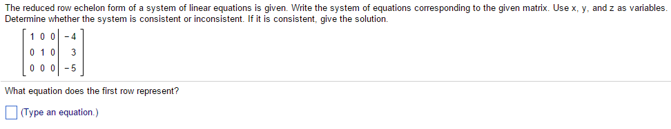 Solved: Write The Matrix Corresponding To The Following Sy Solved: Write The Matrix Corresponding To The Following Sy