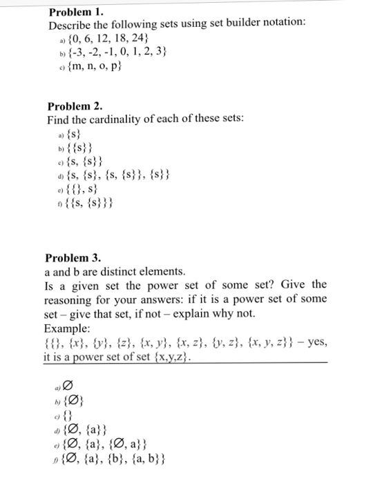 Solved Describe The Following Sets Using Set Builder Nota Chegg Com