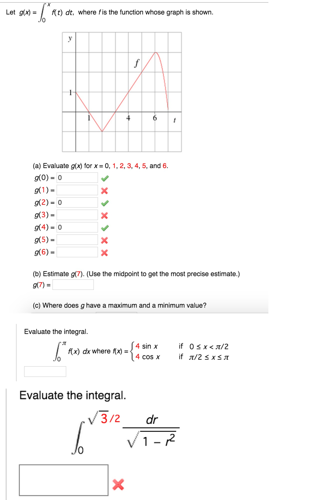 Solved Let G X Integral 0 X F T Dt Where F Is The Fu Chegg Com