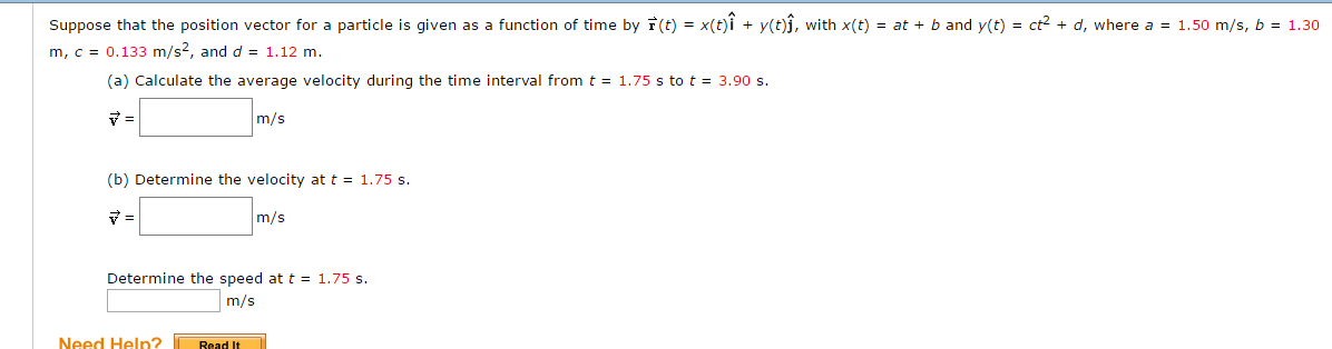 Solved Suppose That The Position Vector For A Particle Is Chegg Com