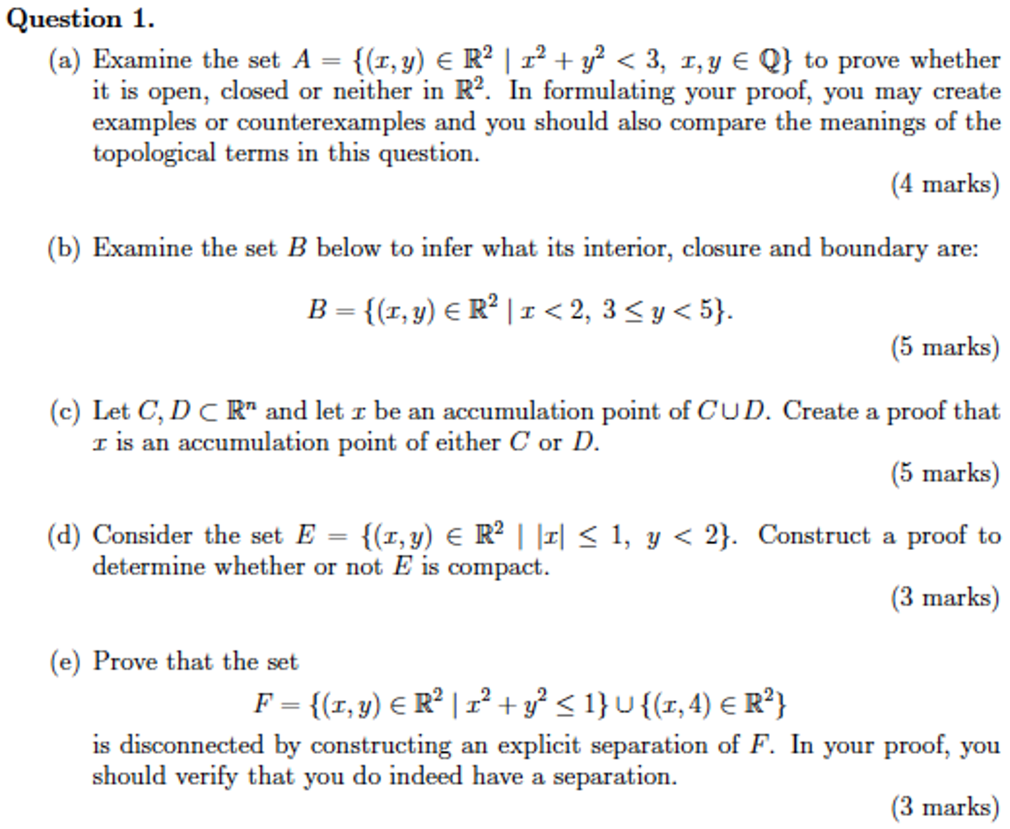 Examine The Set A X Y R 2 X 2 Y 2 3 X Chegg Com