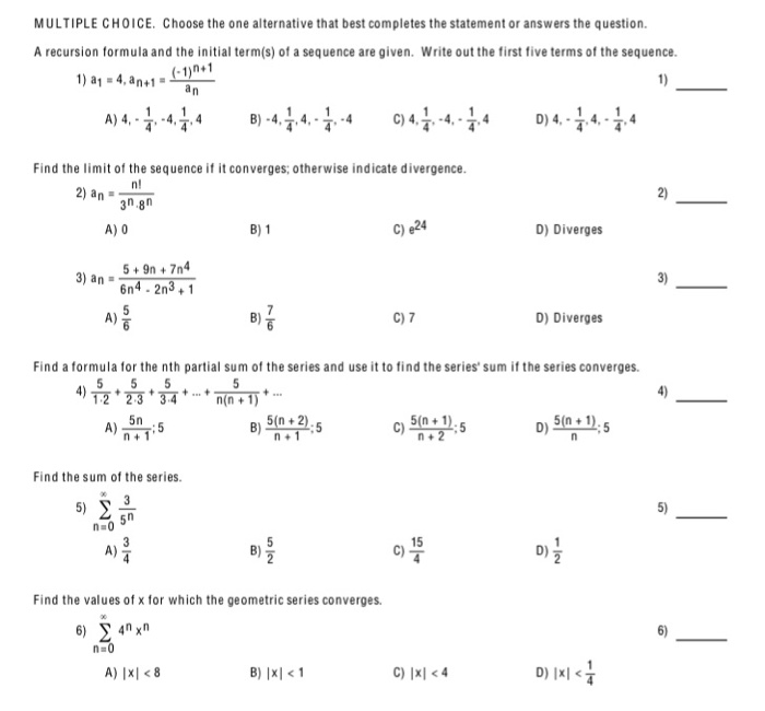 Solved: A Recursion Formula And The Initial Term(s) Of A S... | Chegg.com