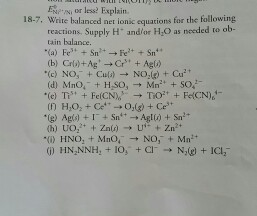 Solved Write Balanced Net Ionic Equations For The Followi Chegg Com