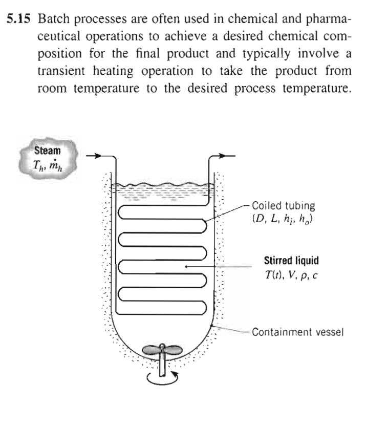 Solved 5 15 Batch Processes Are Often Used In Chemical An