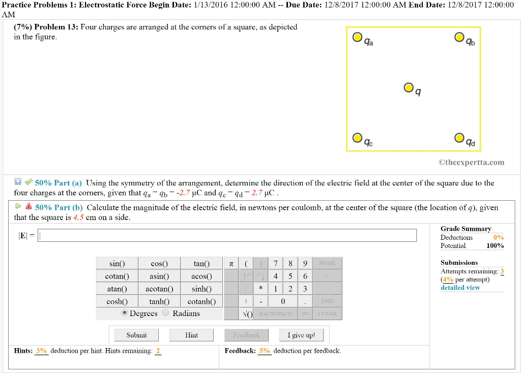 Solved Practice Problems 1 Electrostatic Force Begin Dat