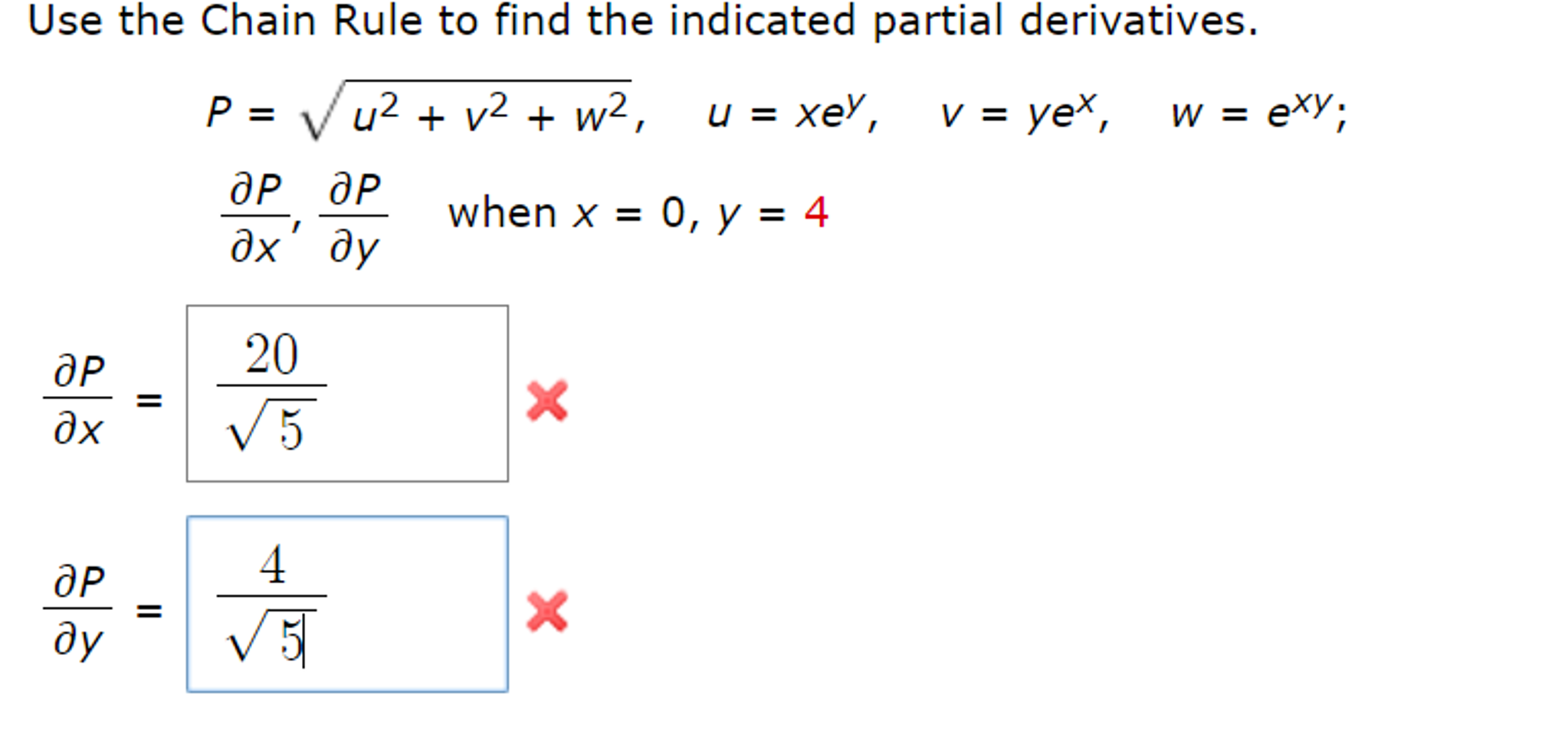 Solved Use The Chain Rule To Find The Indicated Partial D Chegg Com