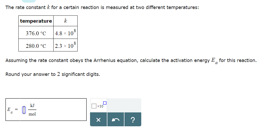 Solved The Rate Constant K For A Certain Reaction Is Meas Chegg Com