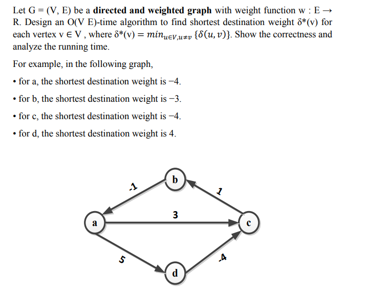 Solved Let G V E Be A Directed And Weighted Graph Wi Chegg Com