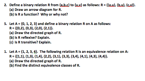 Solved Define A Binary Relation R From To A B C To U Chegg Com