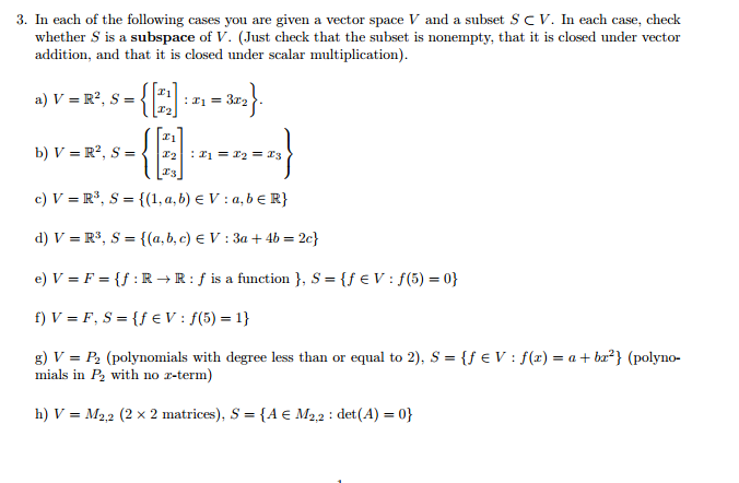 In Each Of The Following Cases You Are Given A Vector Chegg Com