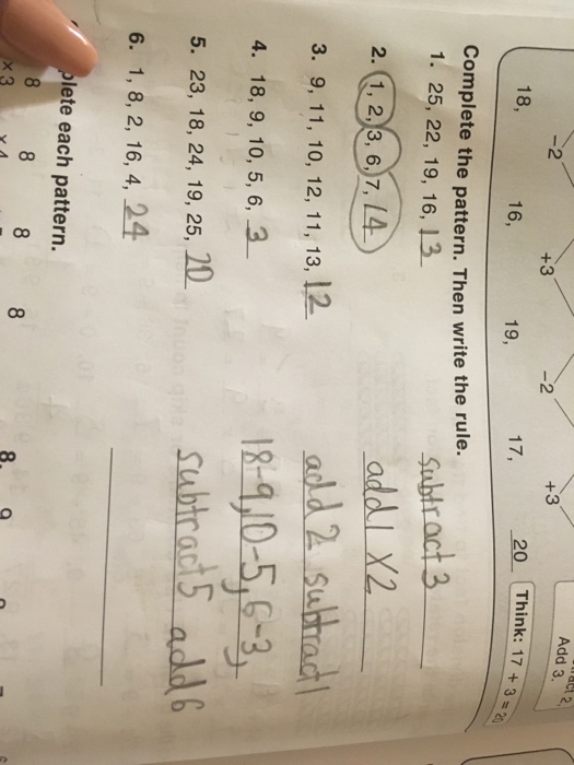Solved Complete The Pattern Then Write The Rule 1 25 Chegg Com
