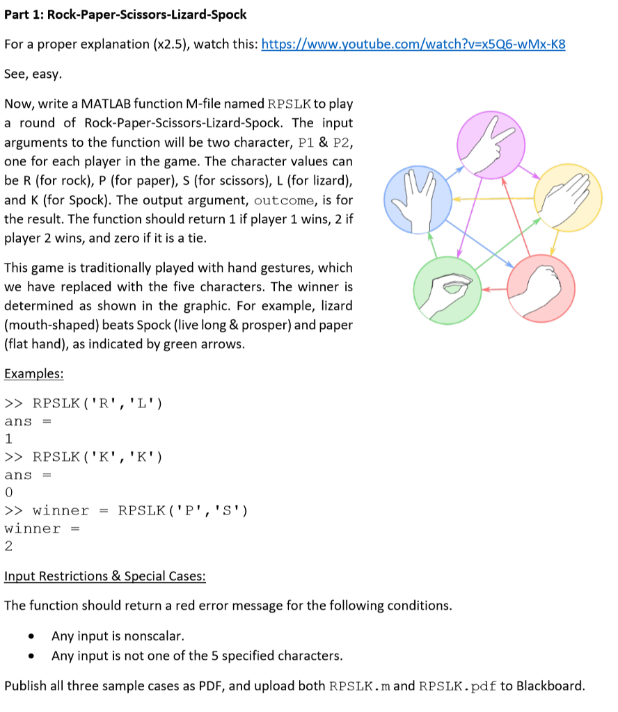 Solved Rock-Paper-Scissors-Lizard-Spock For a proper | Chegg.com