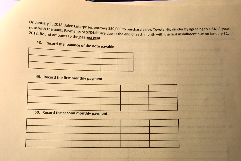 Solved On July 1, 2017, Kamer's Trinkets borrowed $39,000