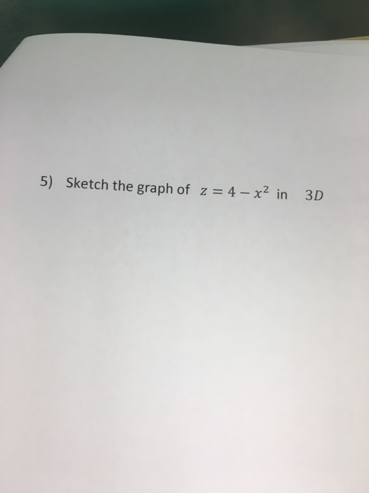 Solved Sketch The Graph Of Z 4 X 2 In 3d Chegg Com