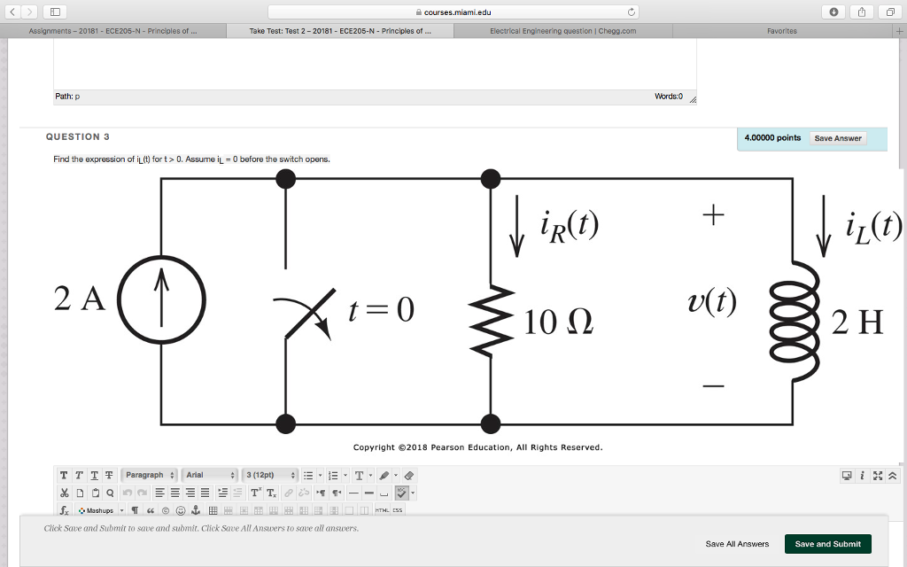 Solved Id 8 20181 Ece205 N Principles Of Take Test Te - 