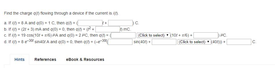 Solved Find The Chagetlowing Through A Device If The Curr Chegg Com