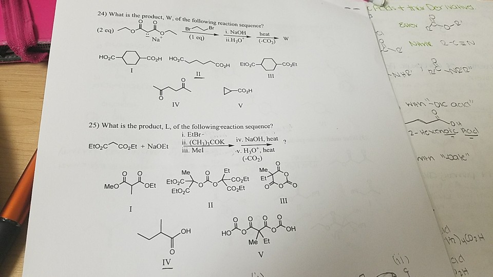 24 What Is The Product W Of The Following Reaction Chegg 