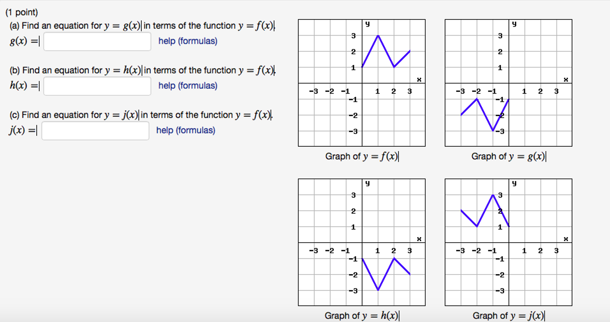 Find An Equation For Y G X In Terms Of The Chegg Com