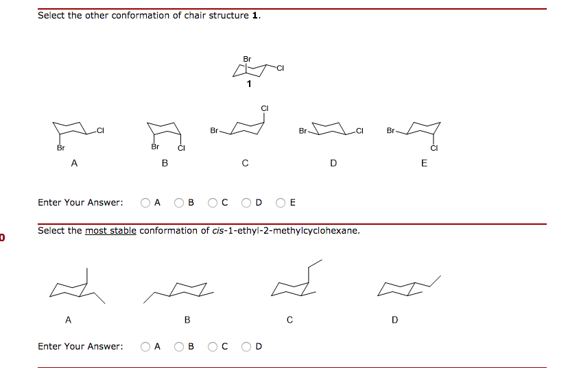 Solved Select The Other Conformation Of Chair Structure 1