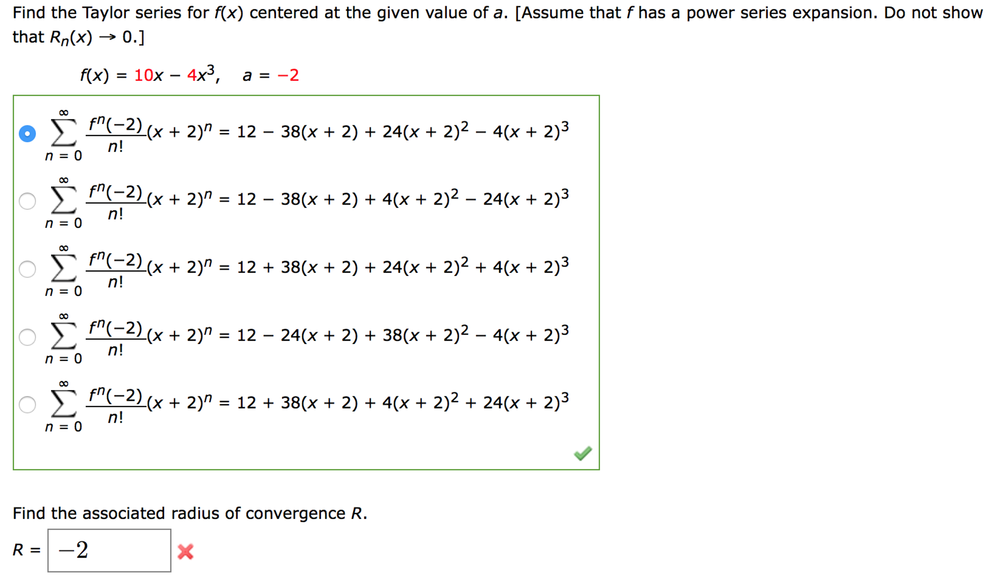 Solved Find The Taylor Series For Centered At 3 If F N 3 Chegg Com