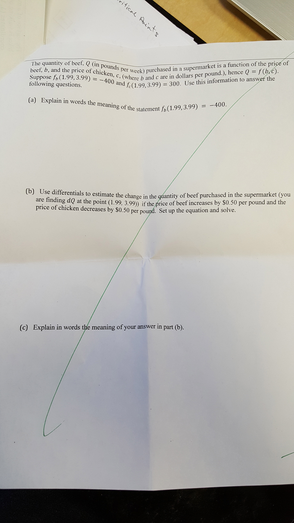 Solved The Quantity Of Beef Q In Pounds Per Week Purch Chegg Com
