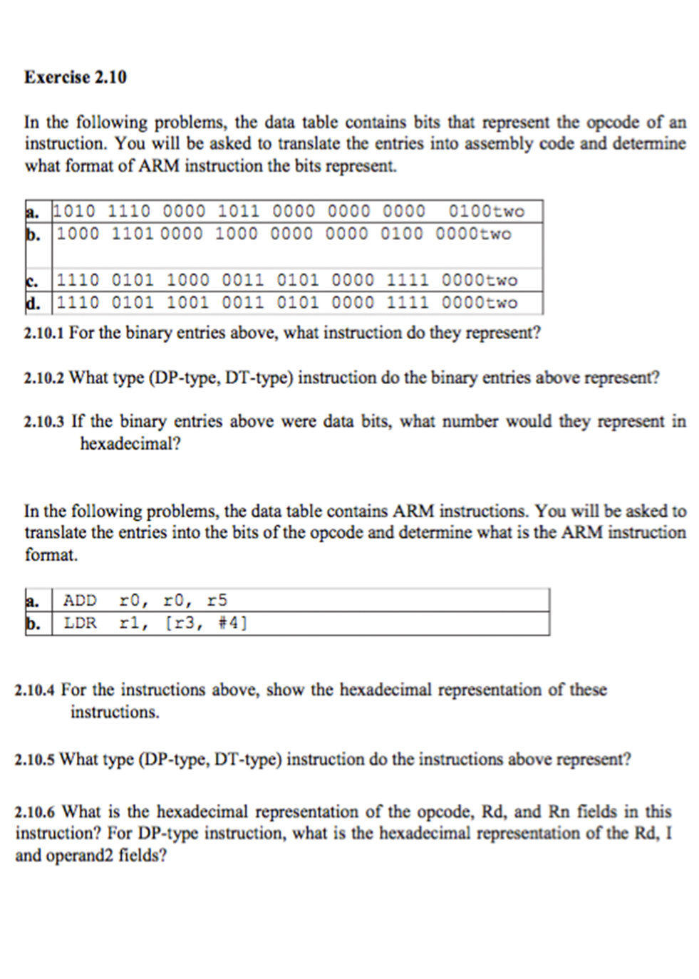 Solved Exercise 2 10 In The Following Problems The Data Chegg Com