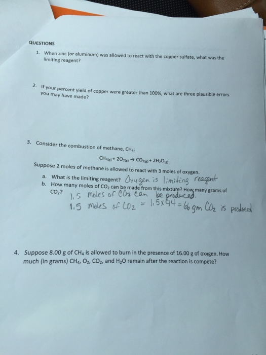 Chemical Reactions Of Copper And Percent Yield Report Chegg 