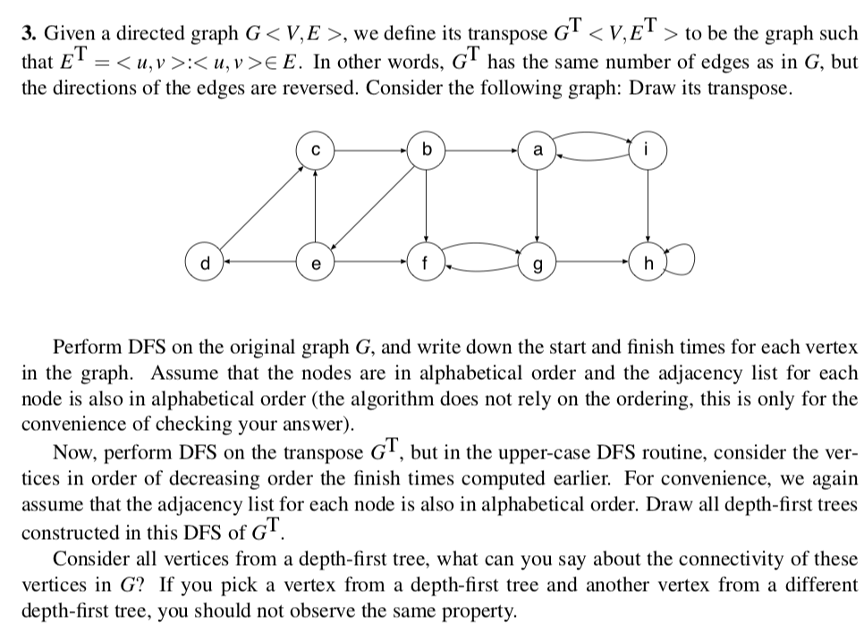 Solved 3 Given A Directed Graph G V E We Define Its Chegg Com