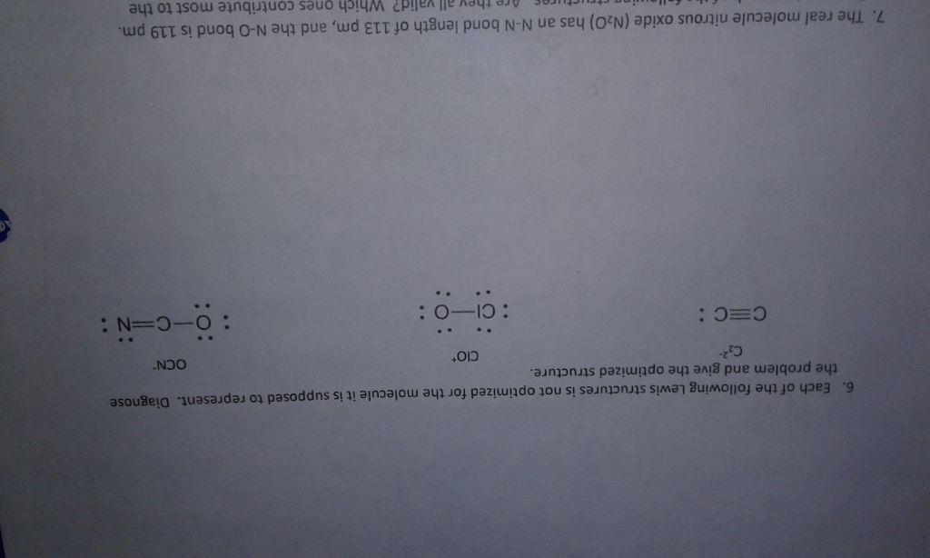 Solved Each Of The Following Lewis Structures Is Not Opti