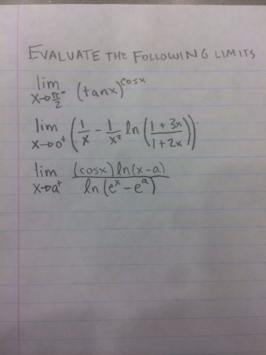 Solved Evaluate The Following Limits Lim X Right Arrow Pi Z Chegg Com