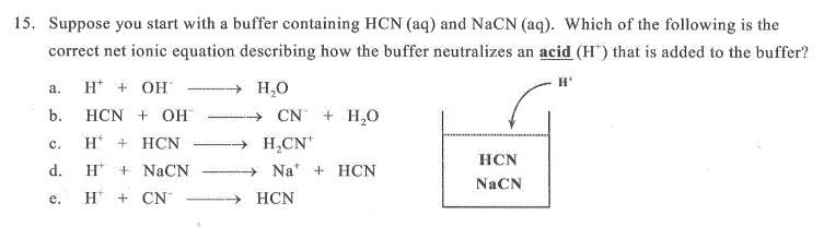 Solved 15 Suppose You Start With A Buffer Containing Hcn Chegg Com