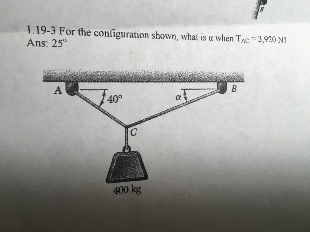 Solved 119 3 For The Configuration Shown What Is α When