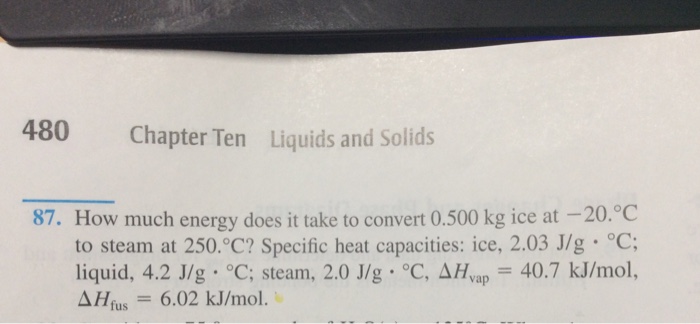 Solved: How Much Energy Does It Take To Convert 0.500 Kg I ...