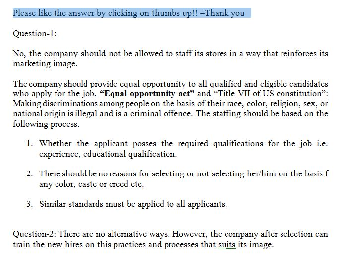 Question & Answer: The opening vignette describes how Abercrombie & Fitch engaged in "creative" recruiting..... 1