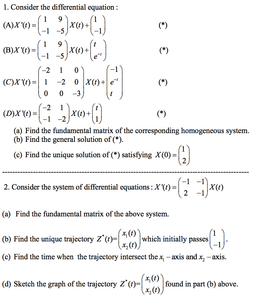 Solved Consider The Differential Equation A X T 1 Chegg Com