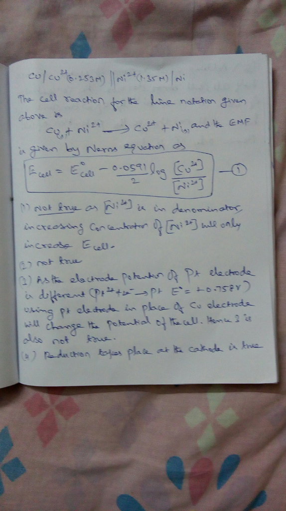 Question & Answer: Consider a cell based on the following line notation at 298 K: Cu | Cu2+ (0.253 M)..... 1
