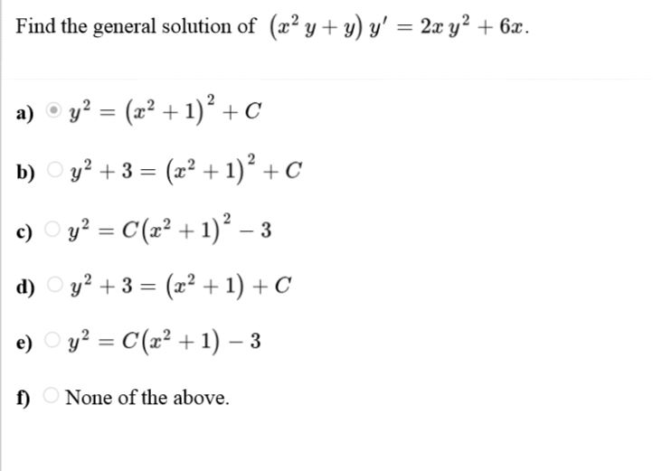 Solved Find The General Solution Of X 2 Y Y Y 2xy 2 Chegg Com