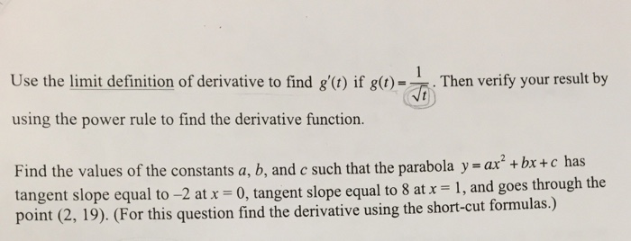 Solved Use The Limit Definition Of Derivative To Find G Chegg Com