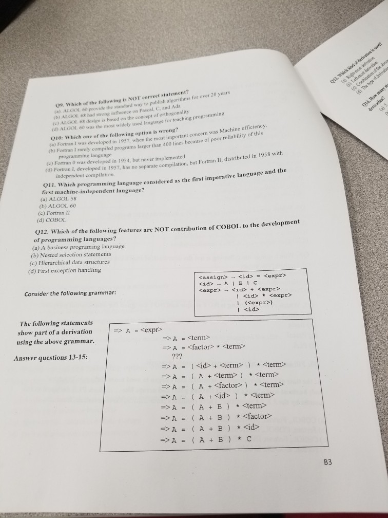 Solved 09 Which Of The Follow Ing Is Not Correct Statemen - 