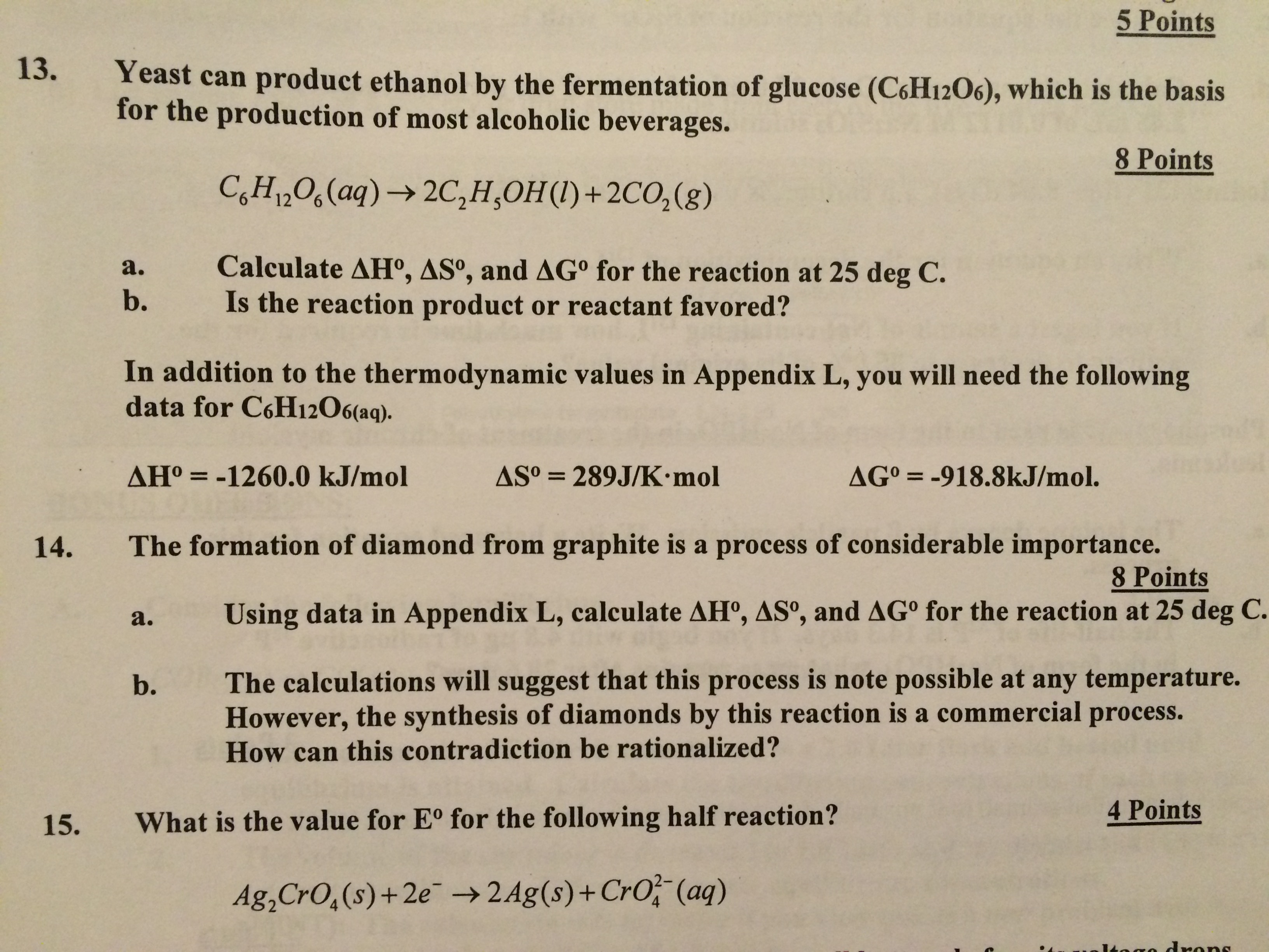 ... Solved: Can The Of By Fermentation G Yeast Ethanol Product