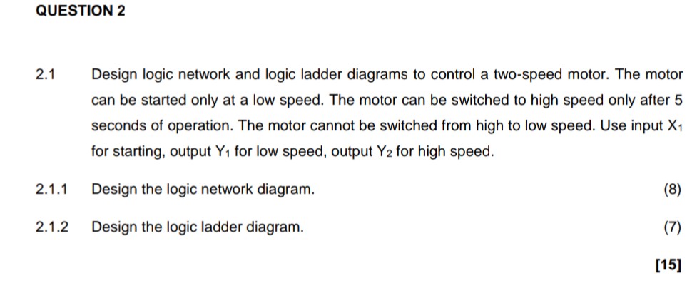 Solved Question 2 Design Logic Network And Logic Ladder D