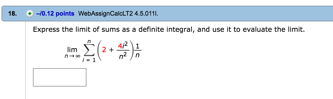 Solved: Express The Limit Of Sums As A Definite Integral ... Solved: Express The Limit Of Sums As A Definite Integral ...